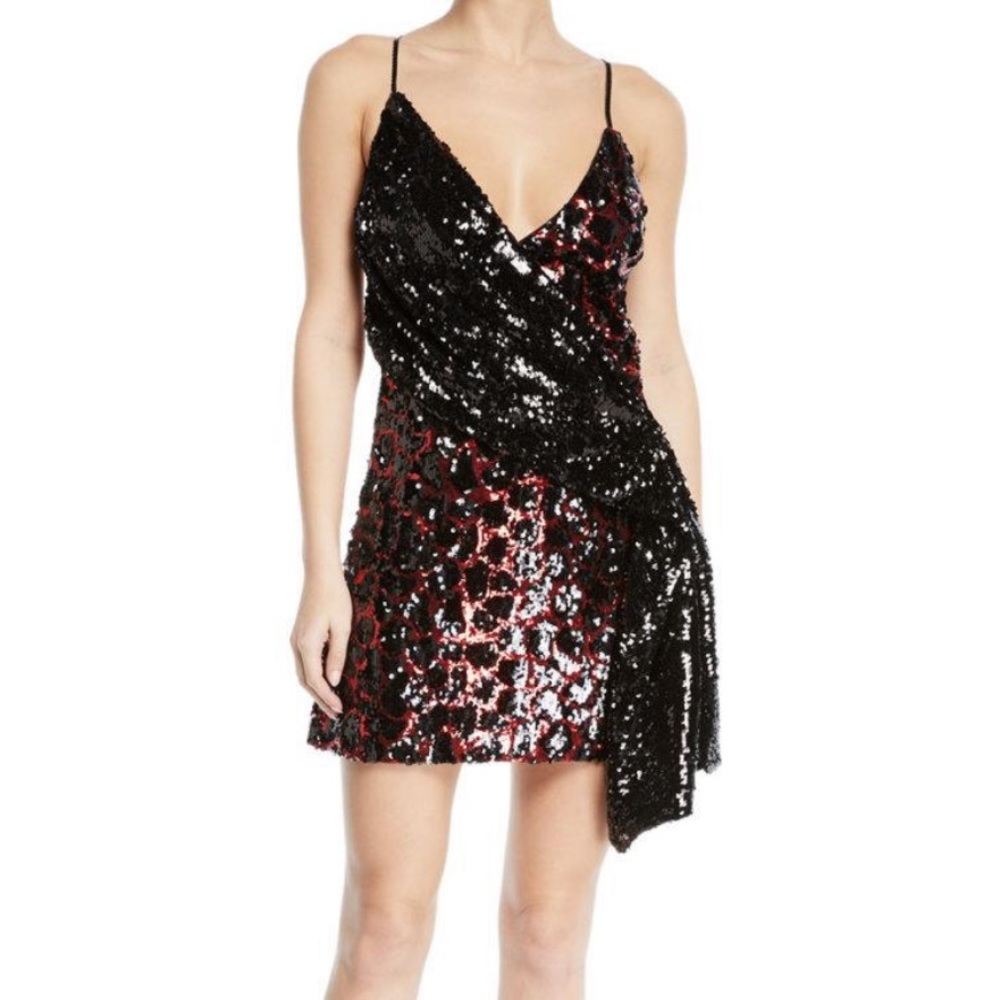 NBD Davis Sequined Animal Mini Dress